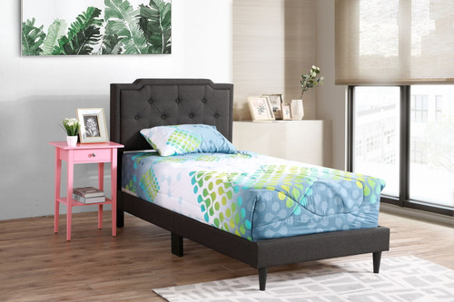 Deb - Twin Bed Upholstered For Cozy Sleep - Black