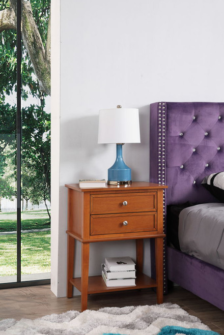 Vibrant Contemporary Nightstand - Oak