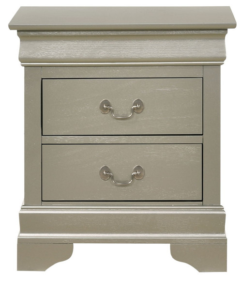 Louis Phillipe - Elegant Nightstand - Silver Champagne