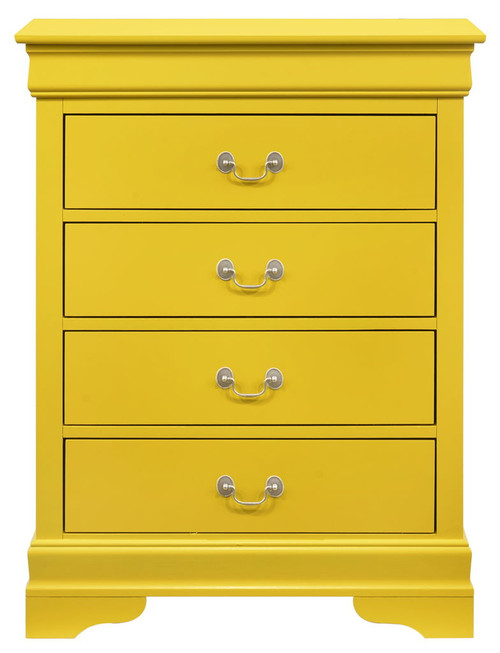 4 Drawer Chest Traditional Style - Yellow
