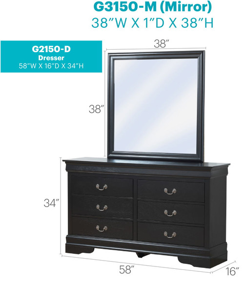 Traditional Dresser Elegant - Black