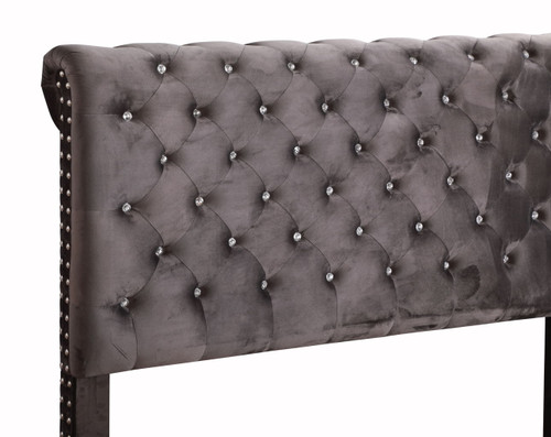 Tufted Upholstered Bed - Gray