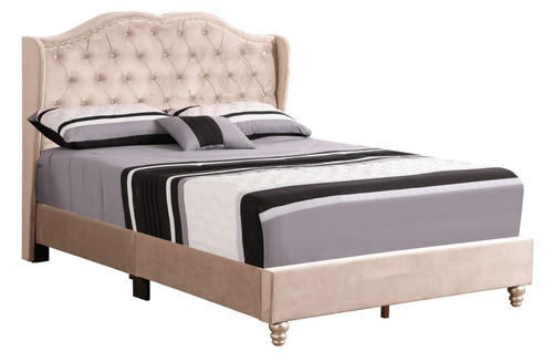 Queen Modern Upholstered Bed - Beige