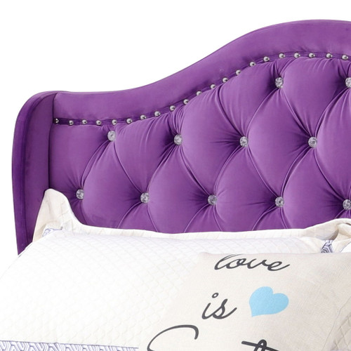 Full Bed Transitional Upholstered - Purple