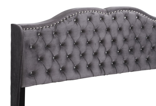 Queen Upholstered Transitional Bed - Gray