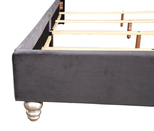 Queen Upholstered Transitional Bed - Gray