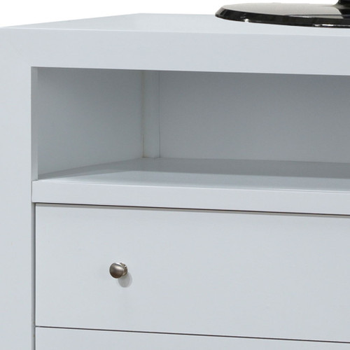 Elegant Transitional Media Chest - White