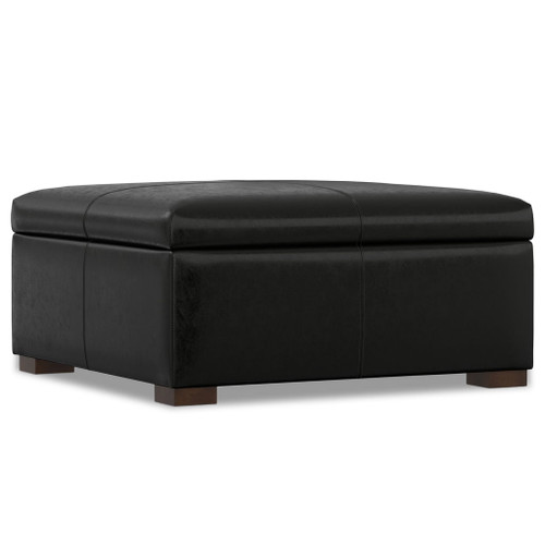 Gabbie - Square Coffee Table Storage Ottoman - Black