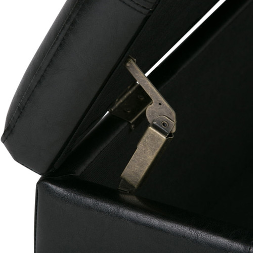Kingsley - Large Storage Ottoman - Midnight Black