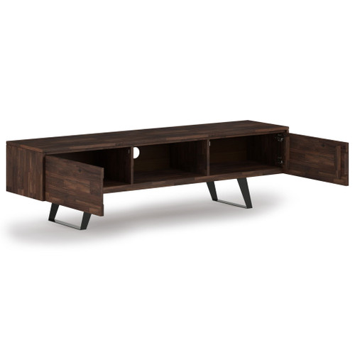 Lowry - Handcrafted, TV Media Stand - Distressed Charcoal Brown