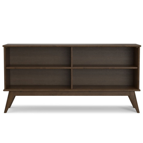 Draper - Mid Century Low Bookcase - Walnut Brown