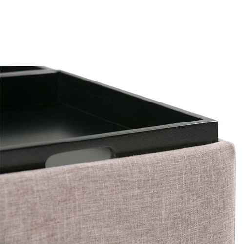 Avalon - Square Coffee Table Storage Ottoman - Fawn Brown