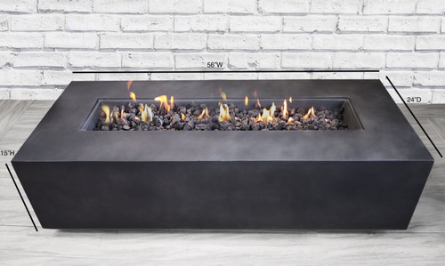 Propane Outdoor Durable Fire Pit Table - Charcoal