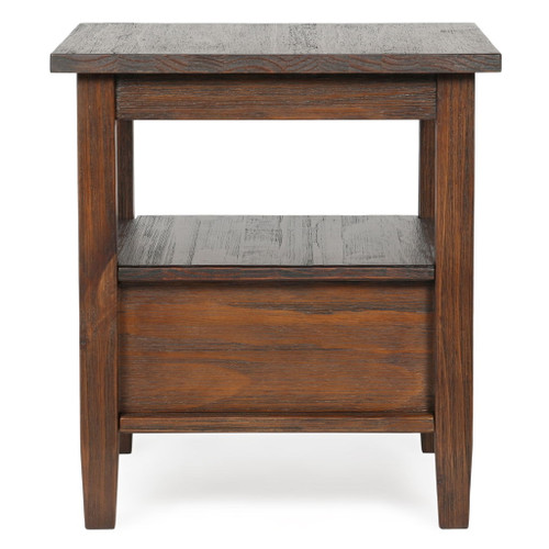 Warm Shaker - End Table - Distressed Charcoal Brown