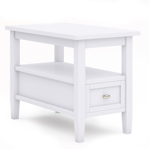 Warm Shaker - Narrow Side Table - White