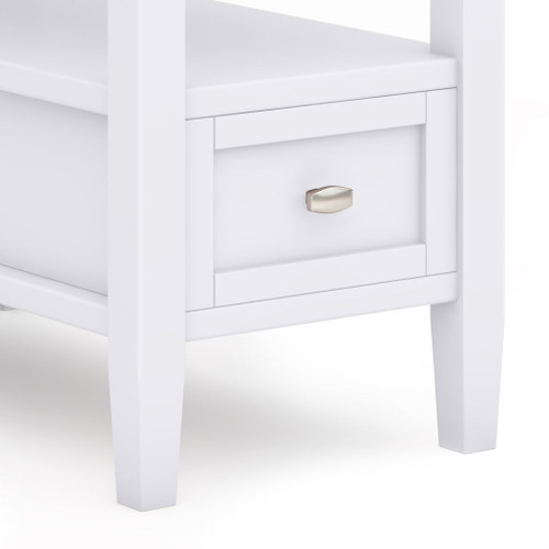 Warm Shaker - Narrow Side Table - White