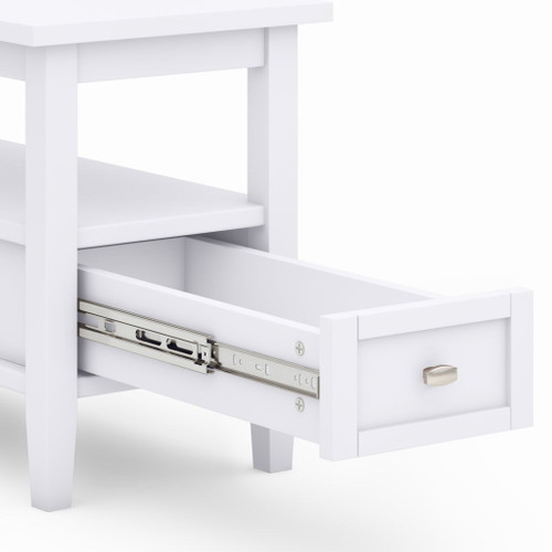 Warm Shaker - Narrow Side Table - White