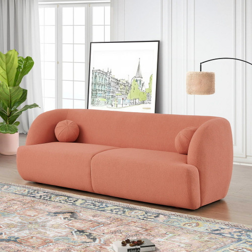 Anna - French Boucle Sofa - Pink