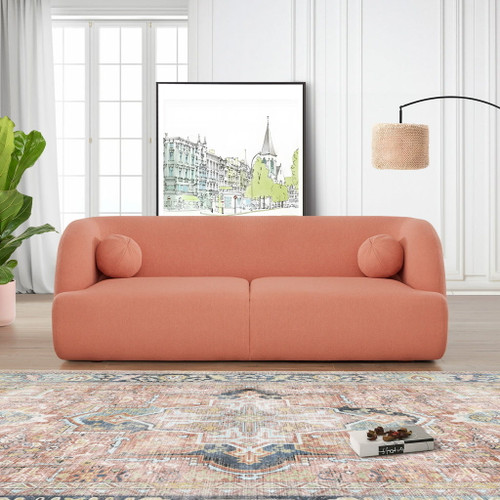 Anna - French Boucle Sofa - Pink
