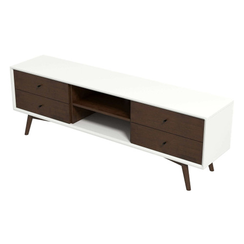 Caroline - White TV Stand Up To 72" - Brown / White