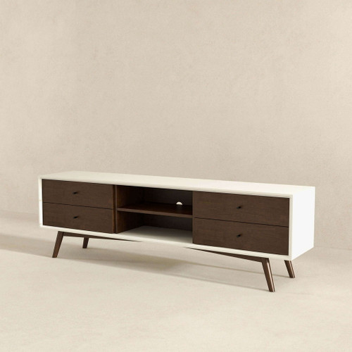 Caroline - White TV Stand Up To 72" - Brown / White