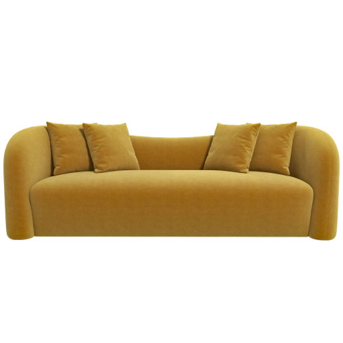 Mason - Mid Century Modern Luxury Tight Back Curvy Couch - Gold