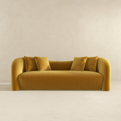 Mason - Mid Century Modern Luxury Tight Back Curvy Couch - Gold
