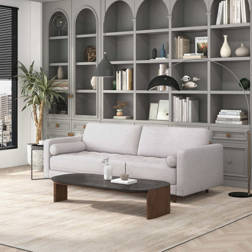 Anthony - Pillow Back Sofa - Light Gray