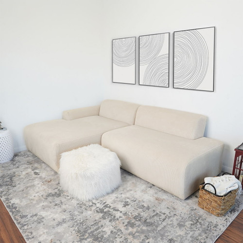 Mar - Sectional Sofa Left Facing - Cream