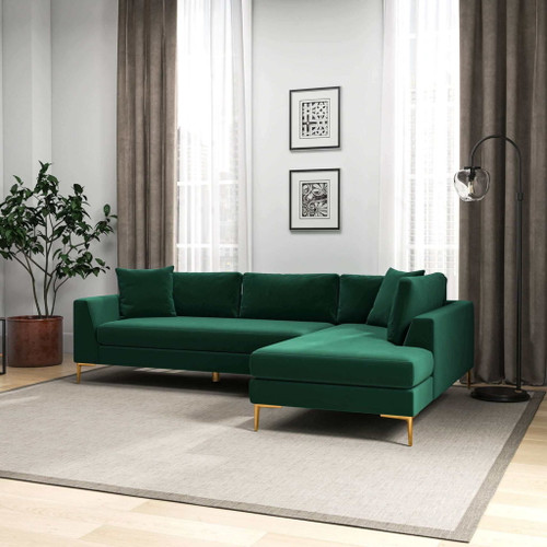 Mano - Right Facing L-Shaped Sectional Sofa - Green