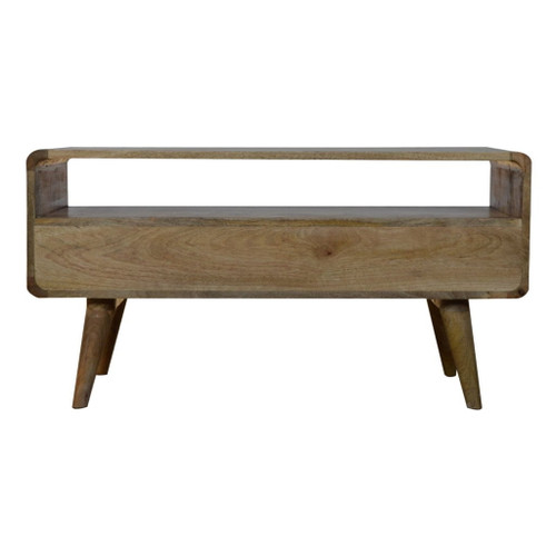 Curved Media Unit - Oak