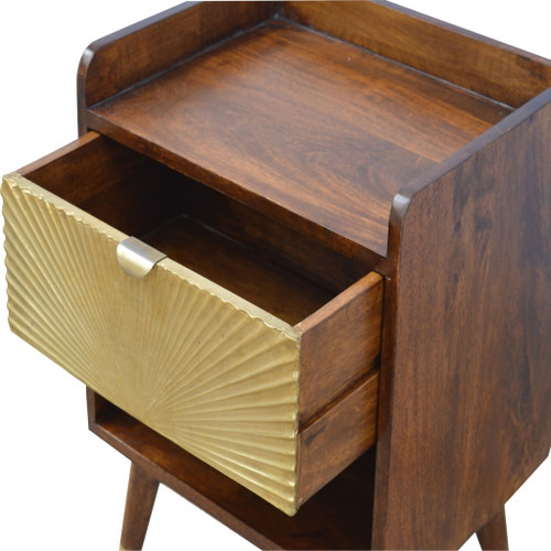 Manila - 1 Drawer Nightstand - Chestnut