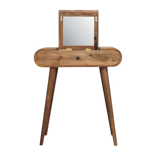 Mini Round Dressing Table - Oak