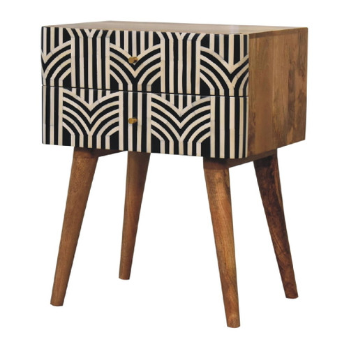 Inlay - Edessa Bone Bedside Table - Oak