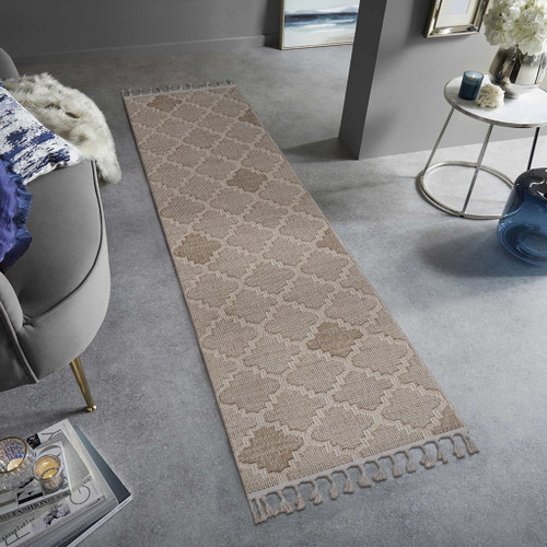 Guros - 2' X 8' Trellis Indoor / Outdoor Area Rug - Cream