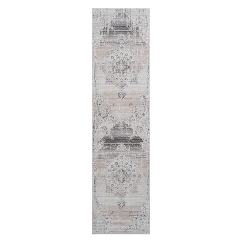 Payas - 2' X 8' Medallion Runner Rug - Cream / Beige