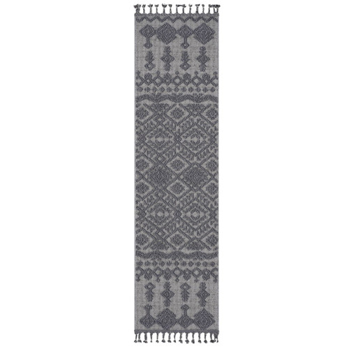 Guros - 2' X 8' Traditional Indoor / Outdoor Area Rug - White / Gray