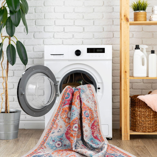 Maval - 4' X 6' Washable Area Rug - Cream