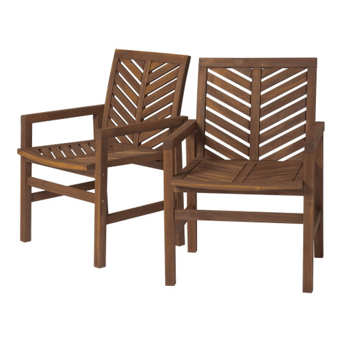 Modern 2 Piece Chevron Patio Chairs Dark - Brown
