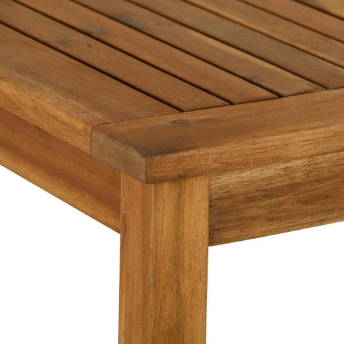 Contemporary Slat Top Outdoor Dining Table - Brown