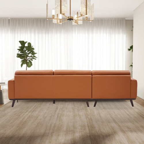 Ella - L-Shaped Left Sectional Couch - Cognac