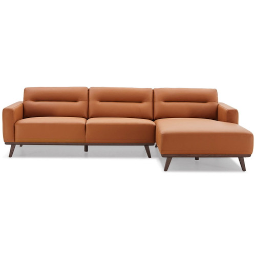 Ella - L-Shaped Right Sectional Couch - Cognac
