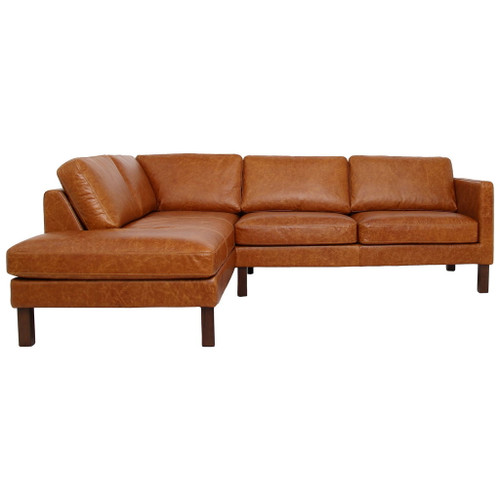 Juno - Sectional Left Waxy Sofa - Cognac