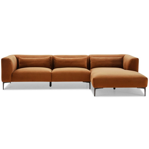 Laley - Right Facing L-Shaped Sectional - Burnt Orange