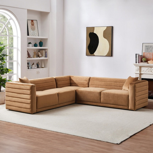 Solo - Corner Sectional Sofa - Cognac