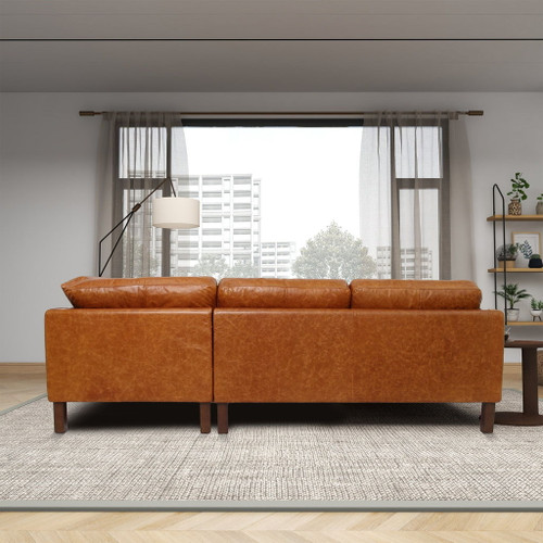Juno - Sectional Right Waxy Sofa - Cognac
