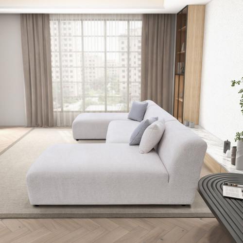 Audrey - U Shape Corner Sofa - Cream