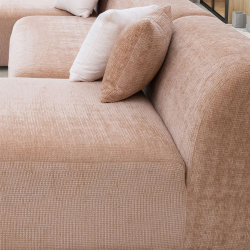 Audrey - U Shape Corner Sofa - Peach