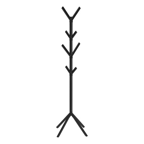 Free Standing Coat Rack 8 Hooks For Entryway - Black