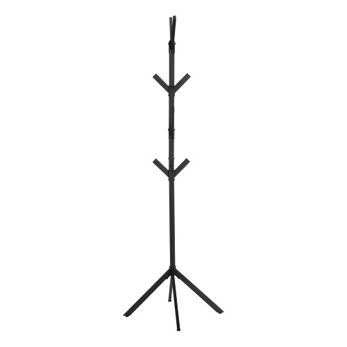Free Standing Coat Rack 8 Hooks For Entryway - Black